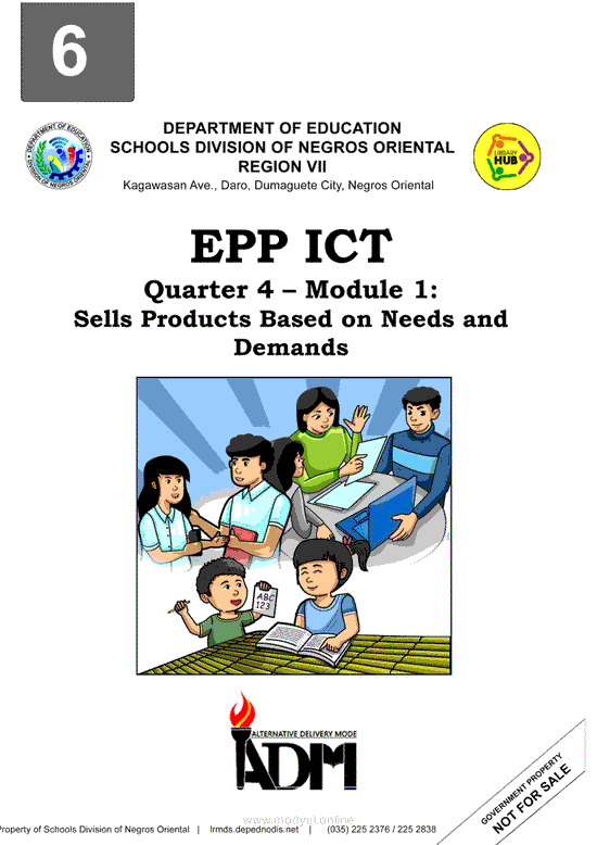 EPP ICT Quarter 4 – Module 1: Sells Products Based on Needs and Demands