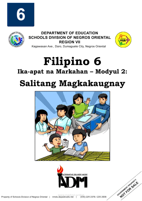 Filipino 6 Ika-apat na Markahan – Modyul 2: Salitang Magkakaugnay