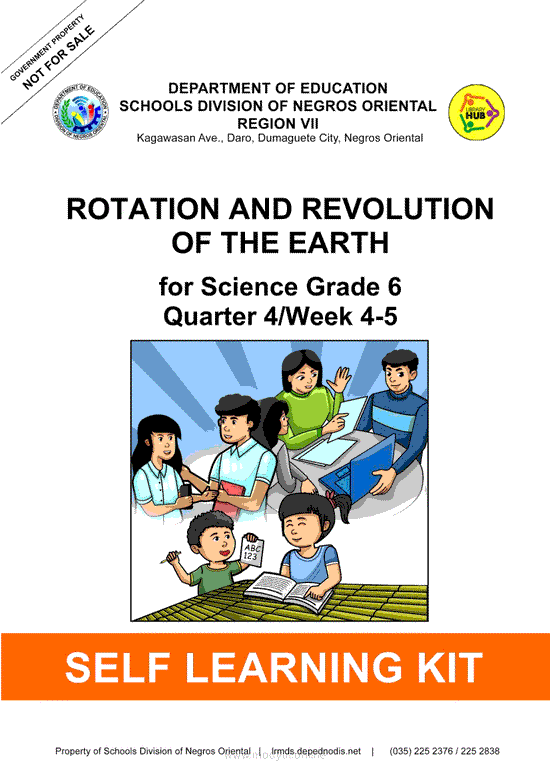 ROTATION AND REVOLUTION OF THE EARTH for Science Grade 6 Quarter 4/Week 4-5