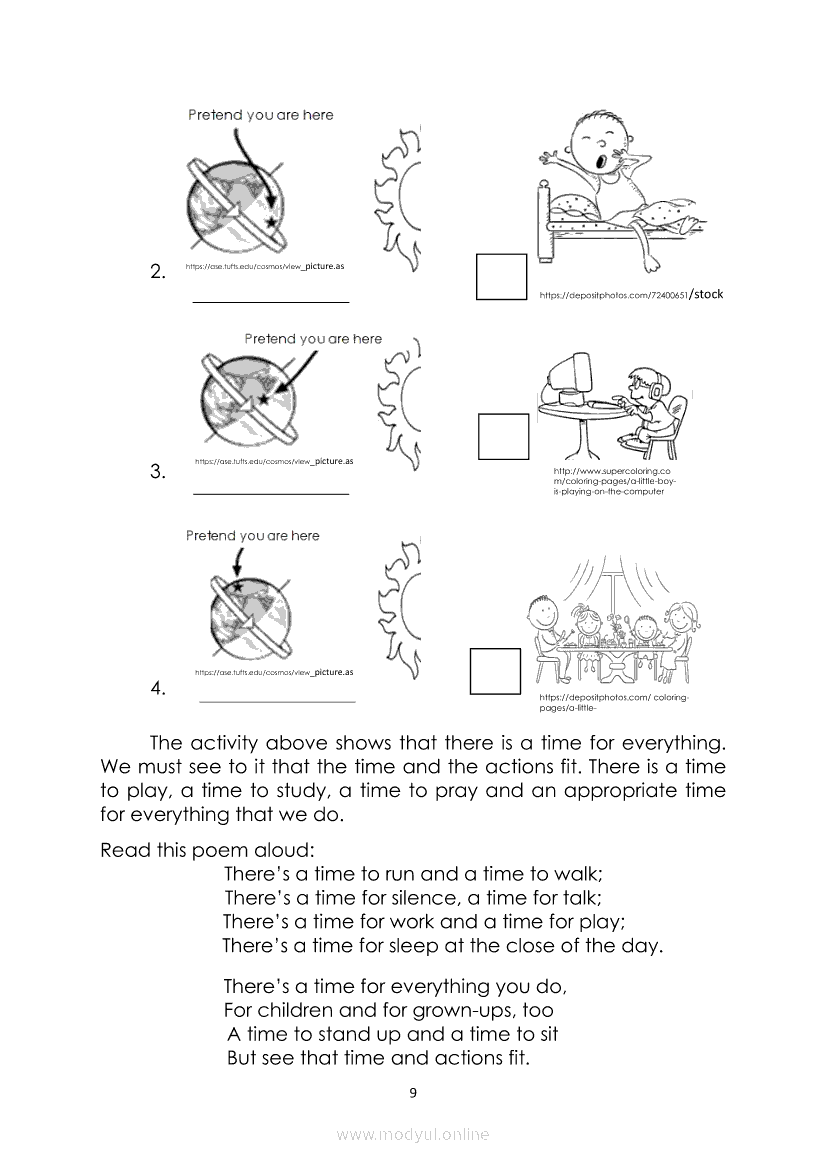 Earths Rotation 3rd Grade Worksheet